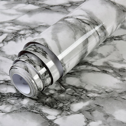 Waterproof Marble Kitchen Sticker 40 x 100cm black-stone-on-white by HitMyNeed