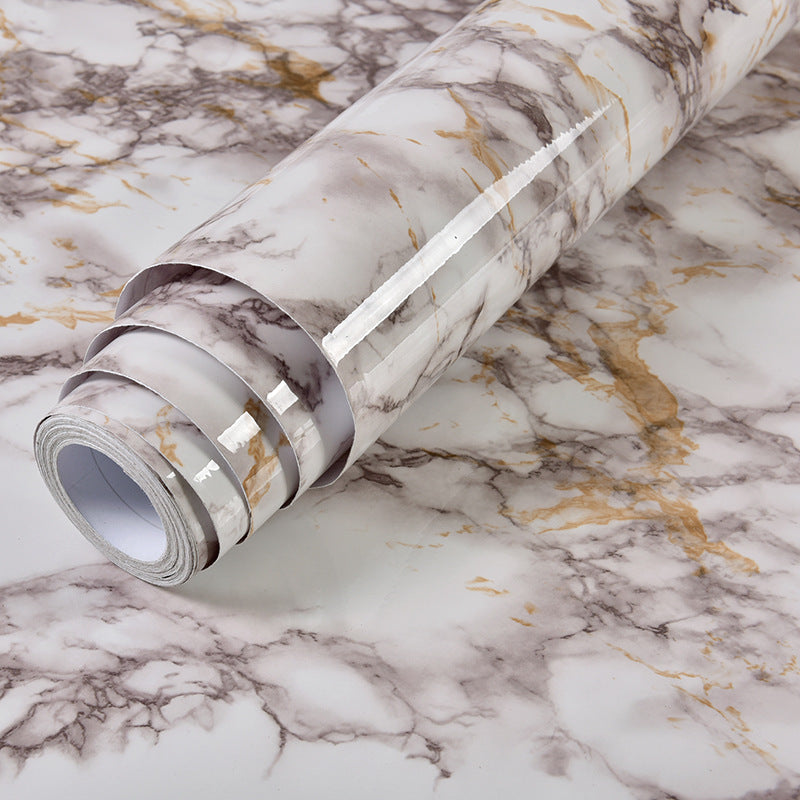 Waterproof Marble Kitchen Sticker 40 x 100cm gray-stone-on-white by HitMyNeed