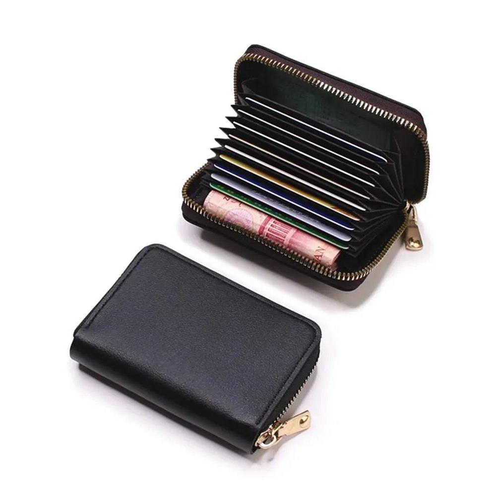 Waterproof Multi-Card Zipper Wallet for Men & Women black by HitMyNeed