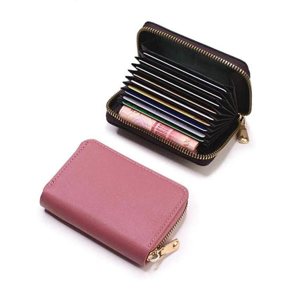 Waterproof Multi-Card Zipper Wallet for Men & Women dark-pink by HitMyNeed