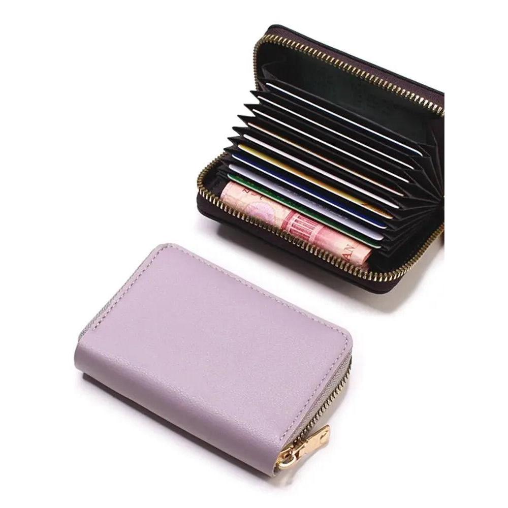 Waterproof Multi-Card Zipper Wallet for Men & Women purple by HitMyNeed