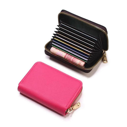 Waterproof Multi-Card Zipper Wallet for Men & Women rose-red by HitMyNeed