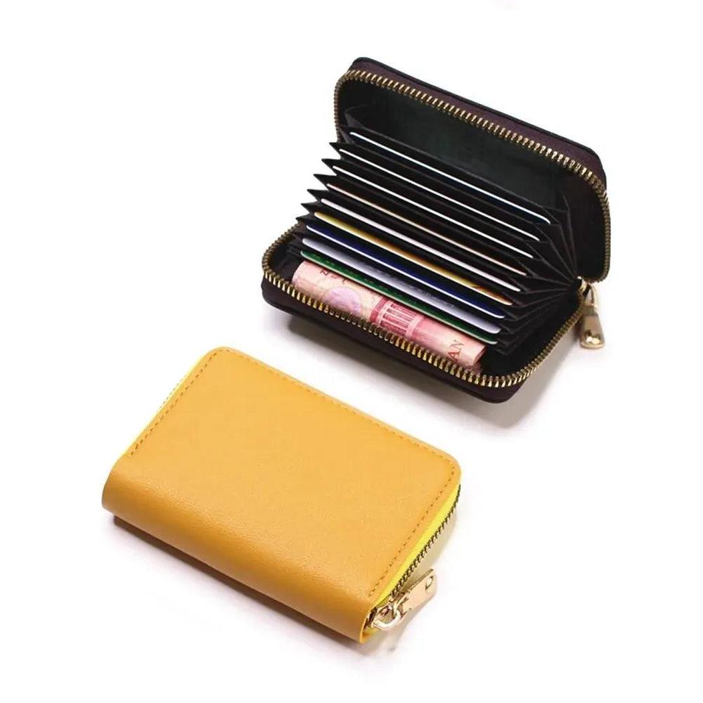 Waterproof Multi-Card Zipper Wallet for Men & Women yellow by HitMyNeed