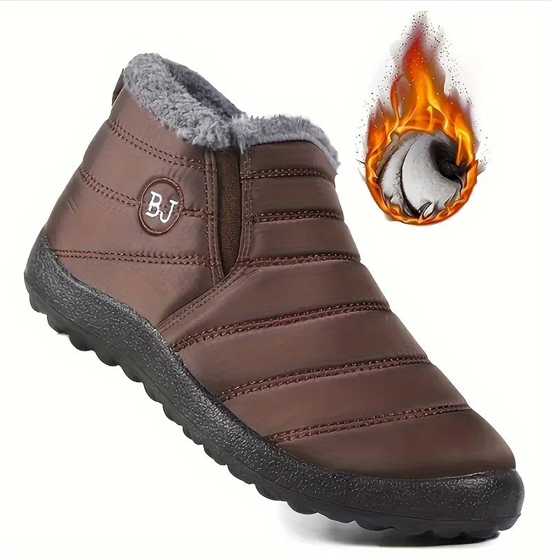 Waterproof Non-Slip Insulated Low Top Snow Hiking Shoes brown 47.0 by HitMyNeed