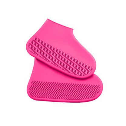 Waterproof Non-Slip Silicone Reusable Shoe Covers pink m-35-39 by HitMyNeed