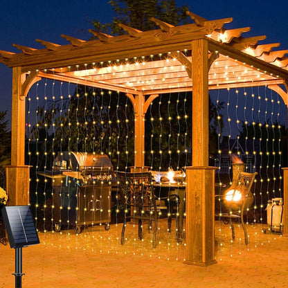 Waterproof Outdoor Solar Curtain String Lights by HitMyNeed