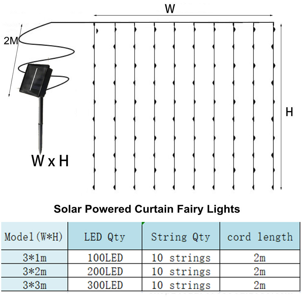 Waterproof Outdoor Solar Curtain String Lights by HitMyNeed