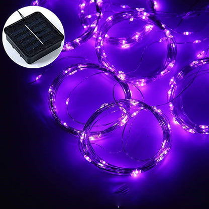 Waterproof Outdoor Solar Curtain String Lights purple 3m3m by HitMyNeed