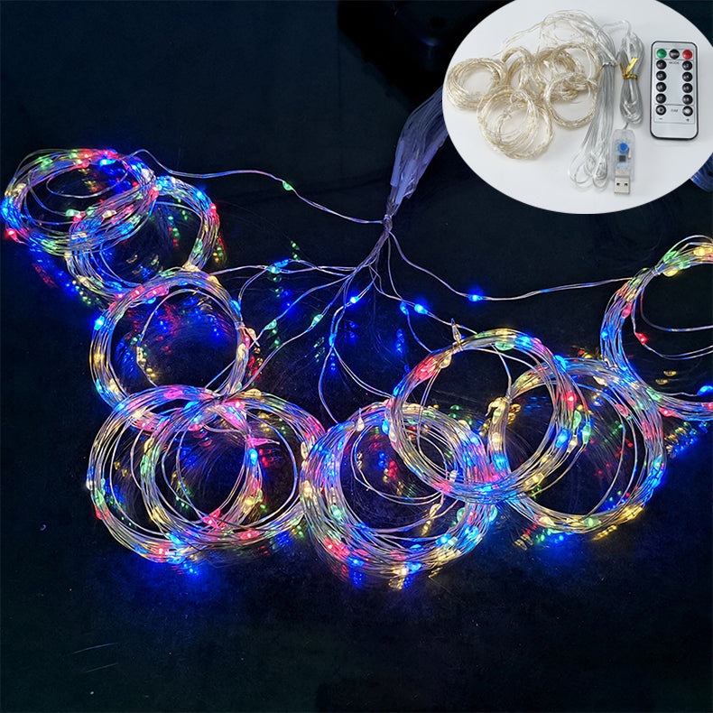 Waterproof Outdoor Solar Curtain String Lights rgb-usb 3m1m by HitMyNeed