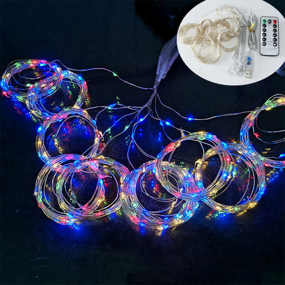 Waterproof Outdoor Solar Curtain String Lights rgb-usb 3m1m by HitMyNeed