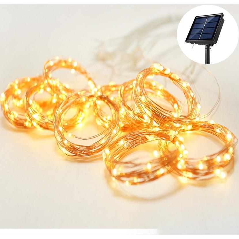 Waterproof Outdoor Solar Curtain String Lights warm-white 3m3m by HitMyNeed