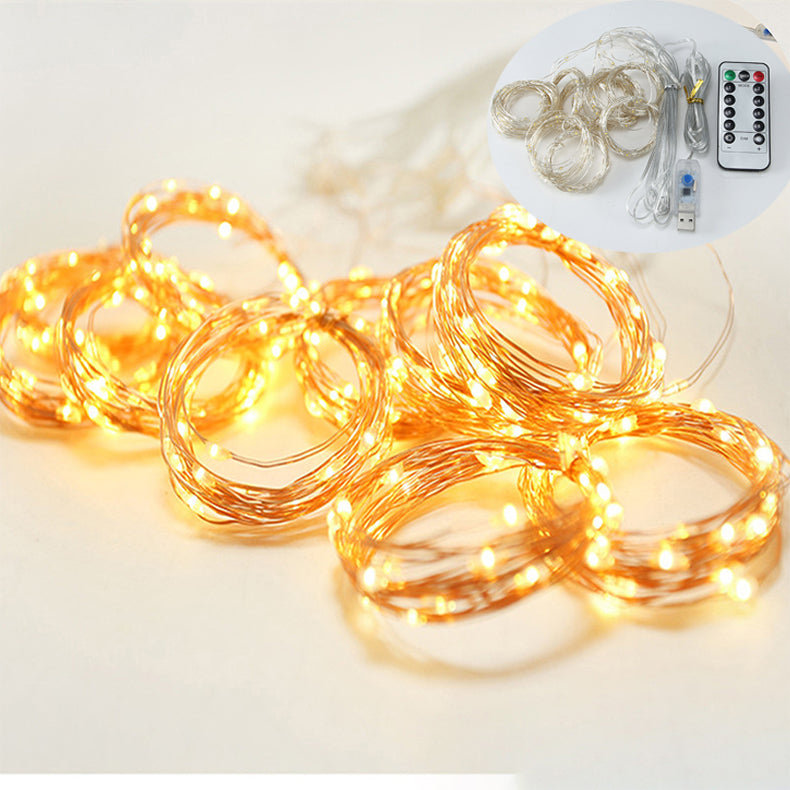 Waterproof Outdoor Solar Curtain String Lights warm-white-usb 3m3m by HitMyNeed