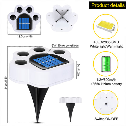 Waterproof Paw Print Solar Garden Lights (8 Pack) by HitMyNeed