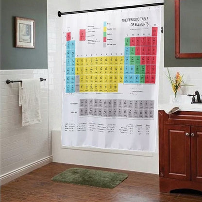 Waterproof Periodic Table Shower Curtain 180x180cm by HitMyNeed