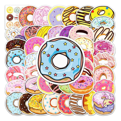 Waterproof PVC Donut Stickers Set (50 Pack) by HitMyNeed