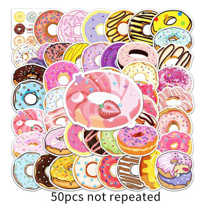 Waterproof PVC Donut Stickers Set (50 Pack) by HitMyNeed