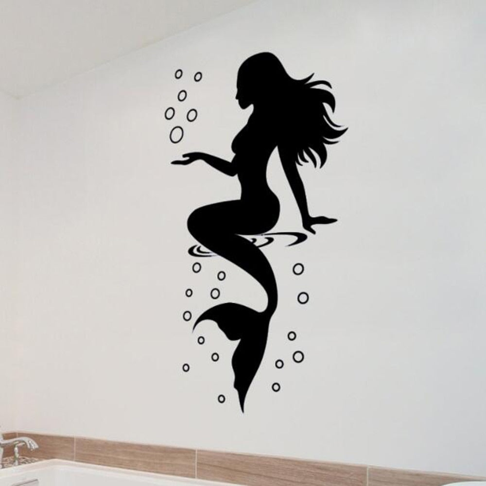 Waterproof PVC Mermaid Wall Decal 57 x 30 cm by HitMyNeed