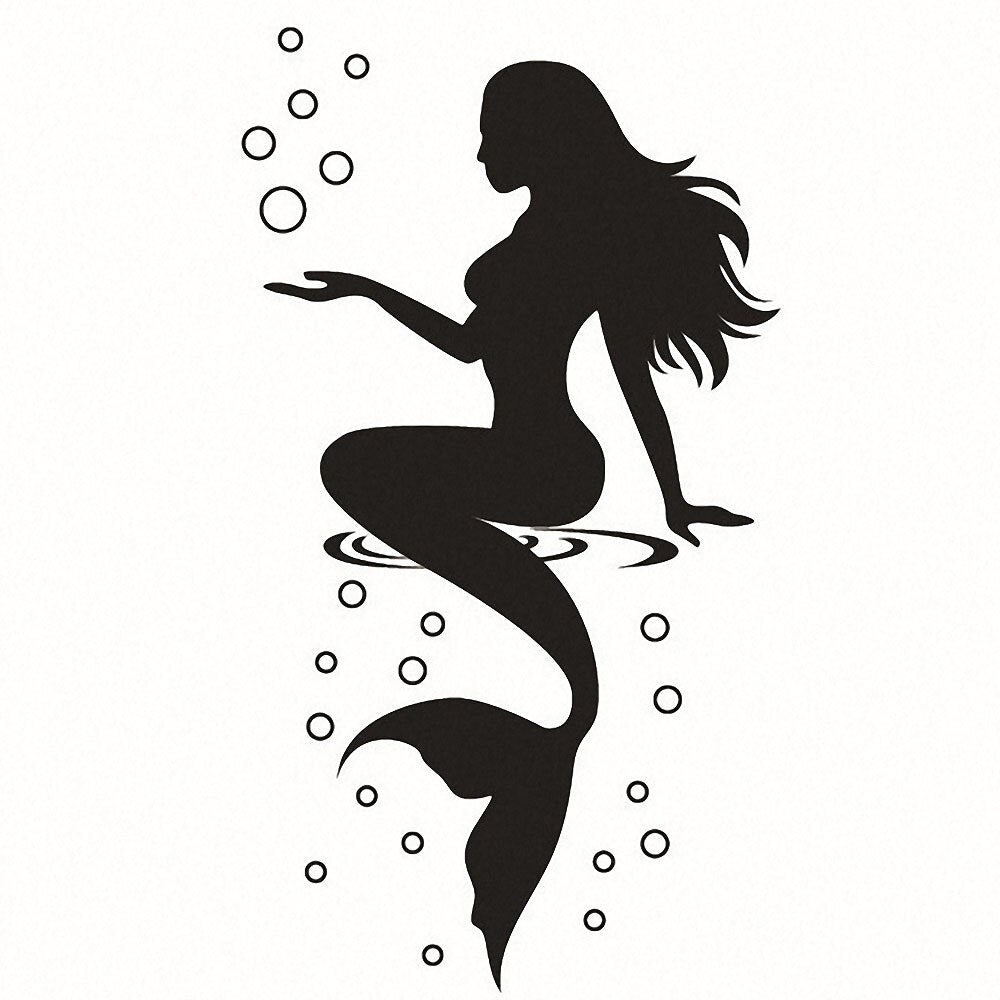 Waterproof PVC Mermaid Wall Decal 57 x 30 cm by HitMyNeed