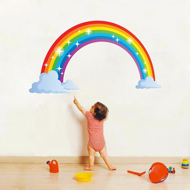 Waterproof PVC Rainbow Wall Sticker for Kids Rooms by HitMyNeed