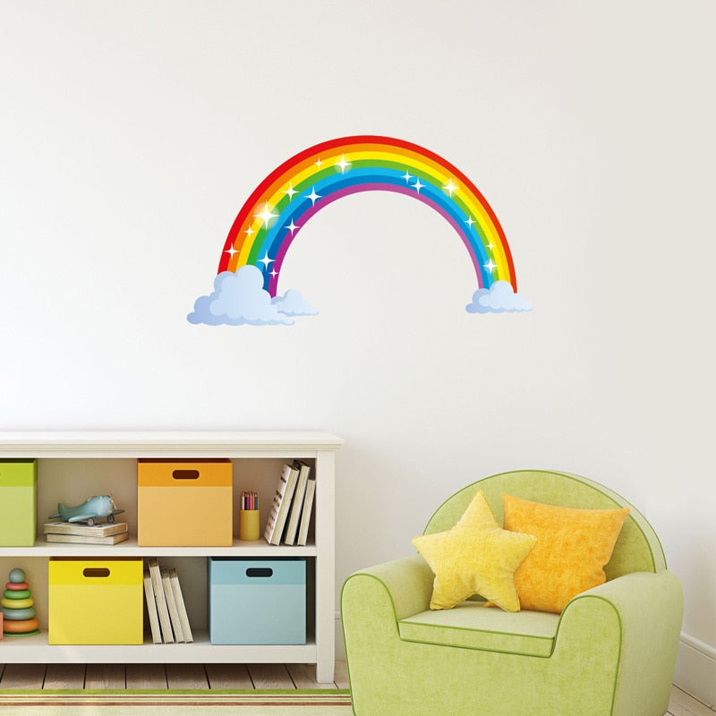 Waterproof PVC Rainbow Wall Sticker for Kids Rooms by HitMyNeed