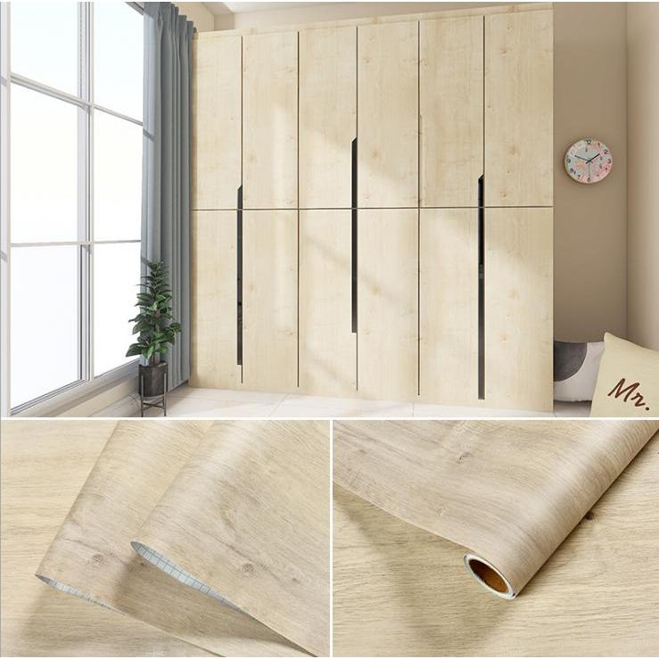 Waterproof PVC Wood Grain Self-Adhesive Sticker Roll bai-hua-mu 80x500cm by HitMyNeed