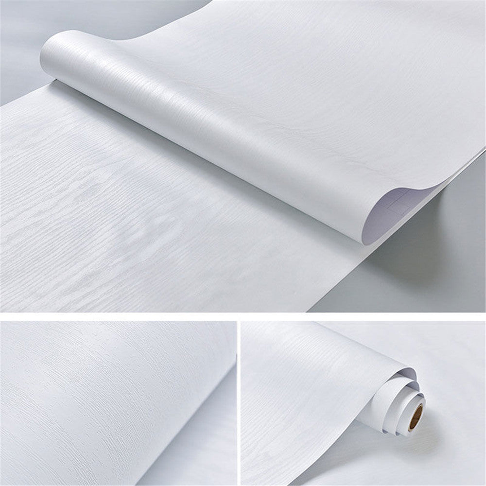 Waterproof PVC Wood Grain Self-Adhesive Sticker Roll bai-mu-w 80x300cm by HitMyNeed