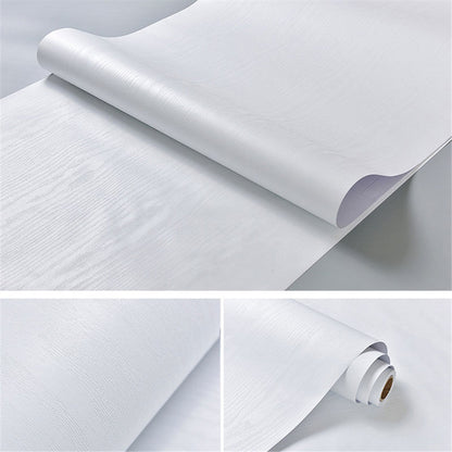 Waterproof PVC Wood Grain Self-Adhesive Sticker Roll bai-mu-w 80x300cm by HitMyNeed
