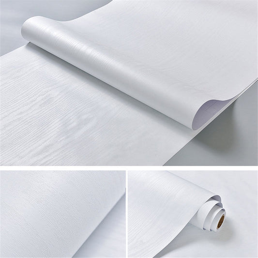 Waterproof PVC Wood Grain Self-Adhesive Sticker Roll bai-mu-w 80x300cm by HitMyNeed