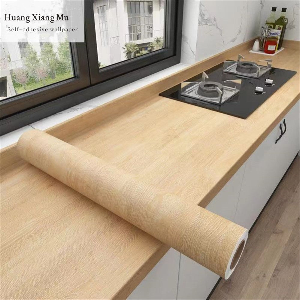 Waterproof PVC Wood Grain Self-Adhesive Sticker Roll huang-xiang-m 80x500cm by HitMyNeed