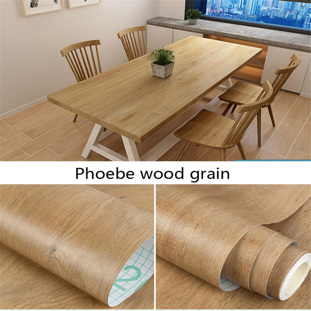 Waterproof PVC Wood Grain Self-Adhesive Sticker Roll nan-wood 80x500cm by HitMyNeed