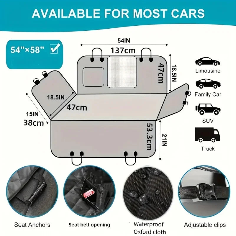Waterproof Rear Seat Pet Cover for Cars by HitMyNeed