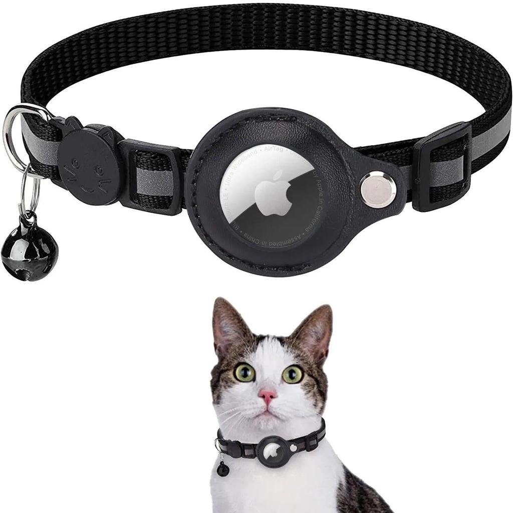 Waterproof Reflective Anti-Lost Cat Collar with Bell black by HitMyNeed