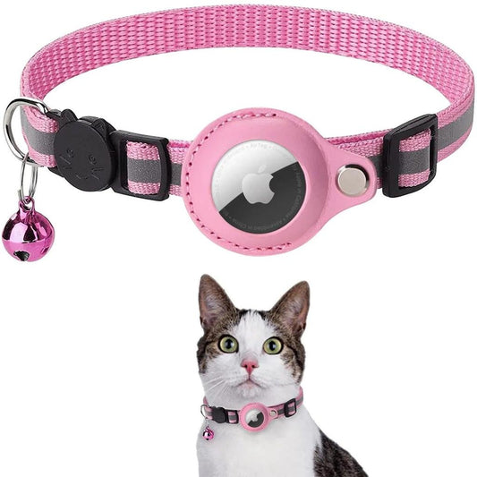 Waterproof Reflective Anti-Lost Cat Collar with Bell pink by HitMyNeed