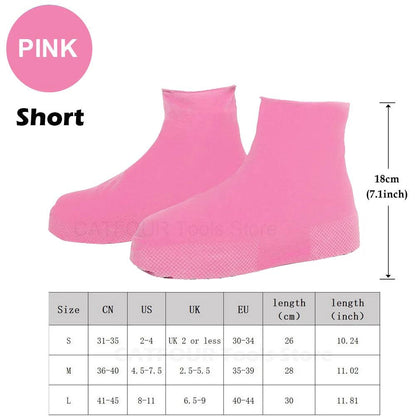 Waterproof Reusable Silicone Shoe Covers short-pink m-35-39 by HitMyNeed