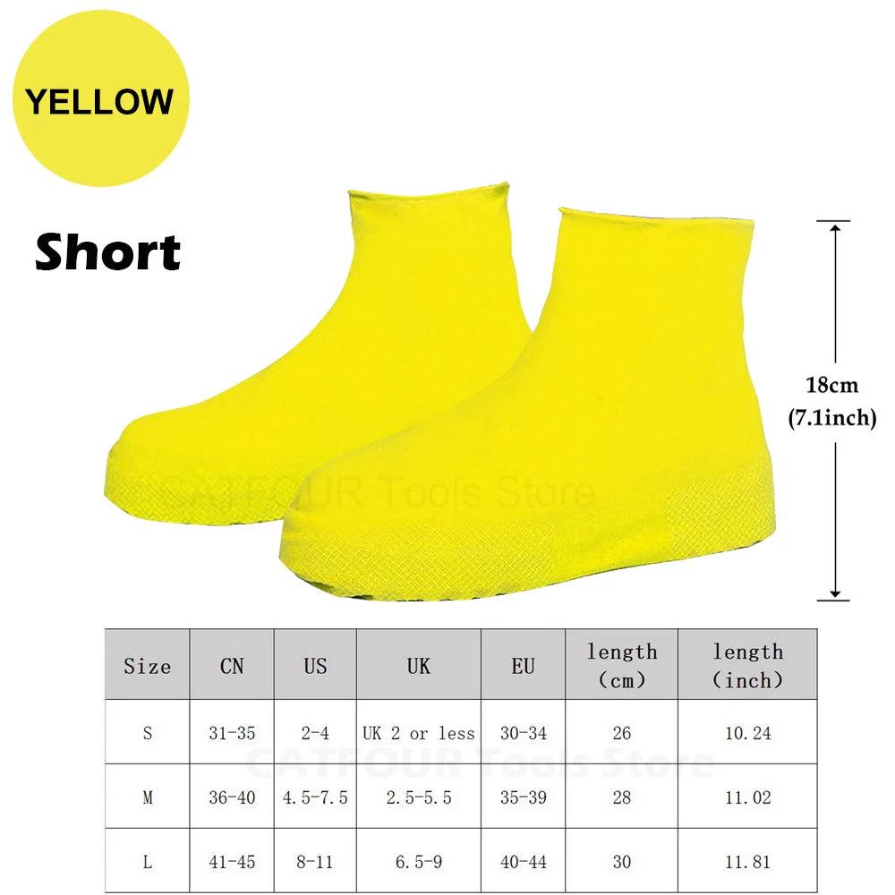 Waterproof Reusable Silicone Shoe Covers short-yellow l-40-45 by HitMyNeed
