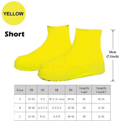 Waterproof Reusable Silicone Shoe Covers short-yellow l-40-45 by HitMyNeed
