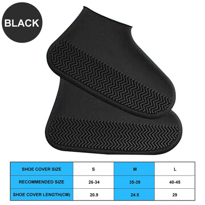 Waterproof Reusable Silicone Shoe Covers thickened-black m-35-39 by HitMyNeed