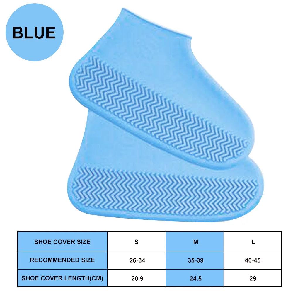 Waterproof Reusable Silicone Shoe Covers thickened-blue l-40-45 by HitMyNeed