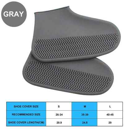 Waterproof Reusable Silicone Shoe Covers thickened-grey l-40-45 by HitMyNeed