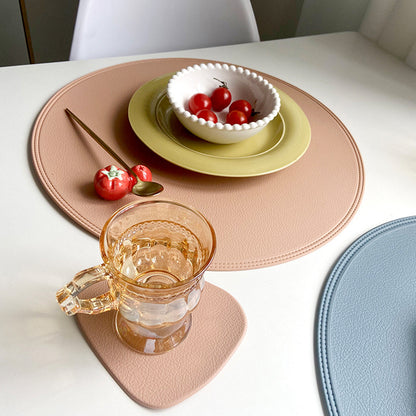 Waterproof Round PVC Leather Placemat 38cm by HitMyNeed
