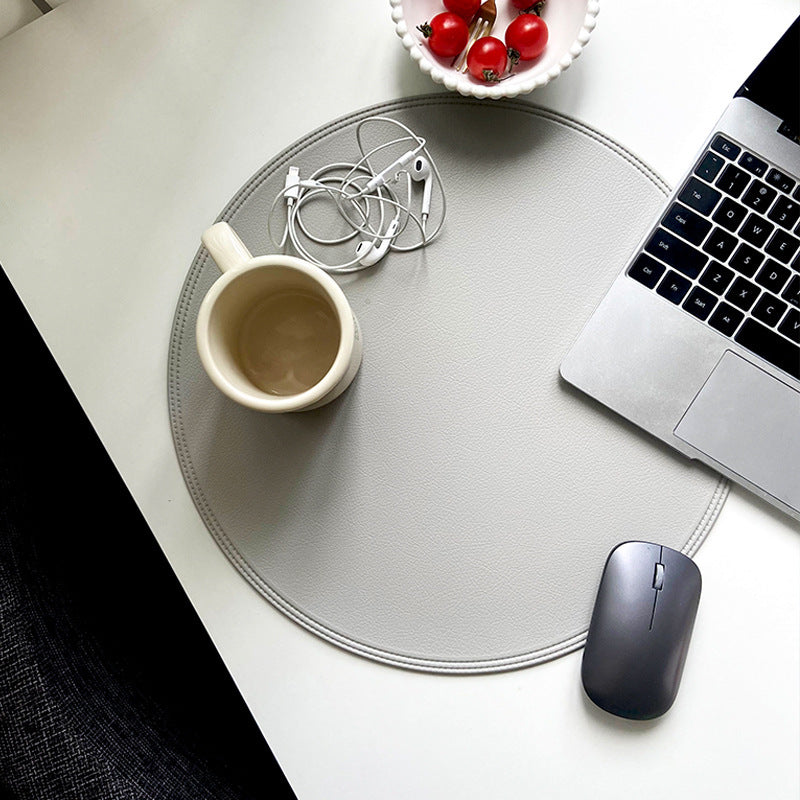 Waterproof Round PVC Leather Placemat 38cm by HitMyNeed