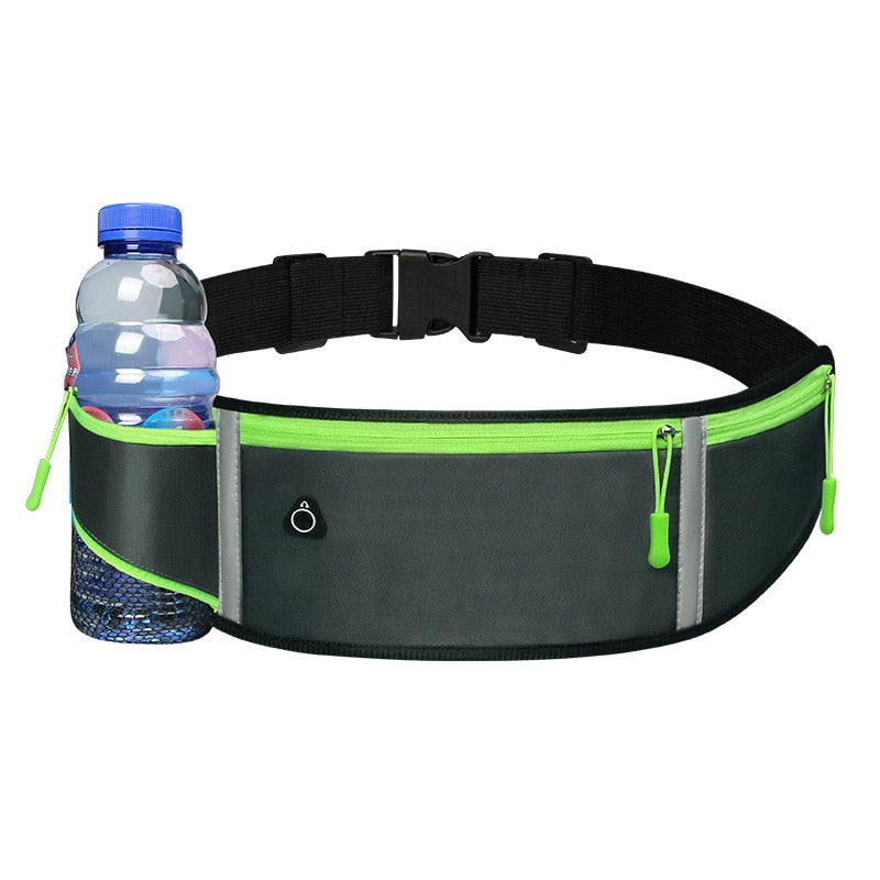 Waterproof Running Waist Phone Bag with Wallet Pockets gray by HitMyNeed