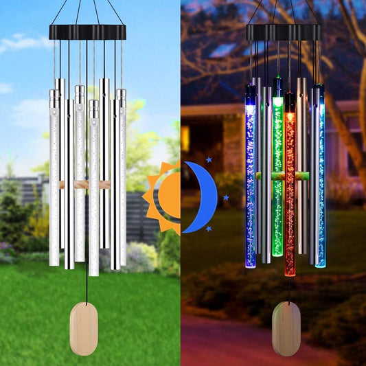 Waterproof Solar LED Wind Chime for Outdoor Decor by HitMyNeed