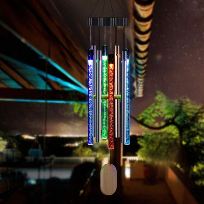 Waterproof Solar LED Wind Chime for Outdoor Decor by HitMyNeed
