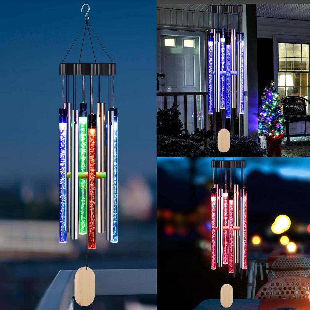 Waterproof Solar LED Wind Chime for Outdoor Decor by HitMyNeed