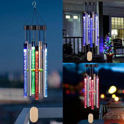 Waterproof Solar LED Wind Chime for Outdoor Decor by HitMyNeed