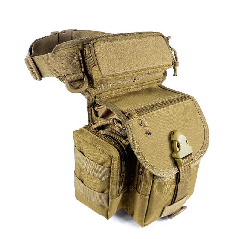 Waterproof Tactical Outdoor Leg Bag, 1000D Nylon khaki by HitMyNeed