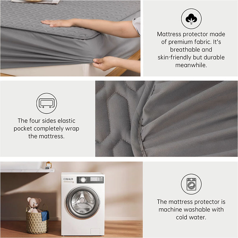 Waterproof Thick Mattress Protector Fitted Cover by HitMyNeed