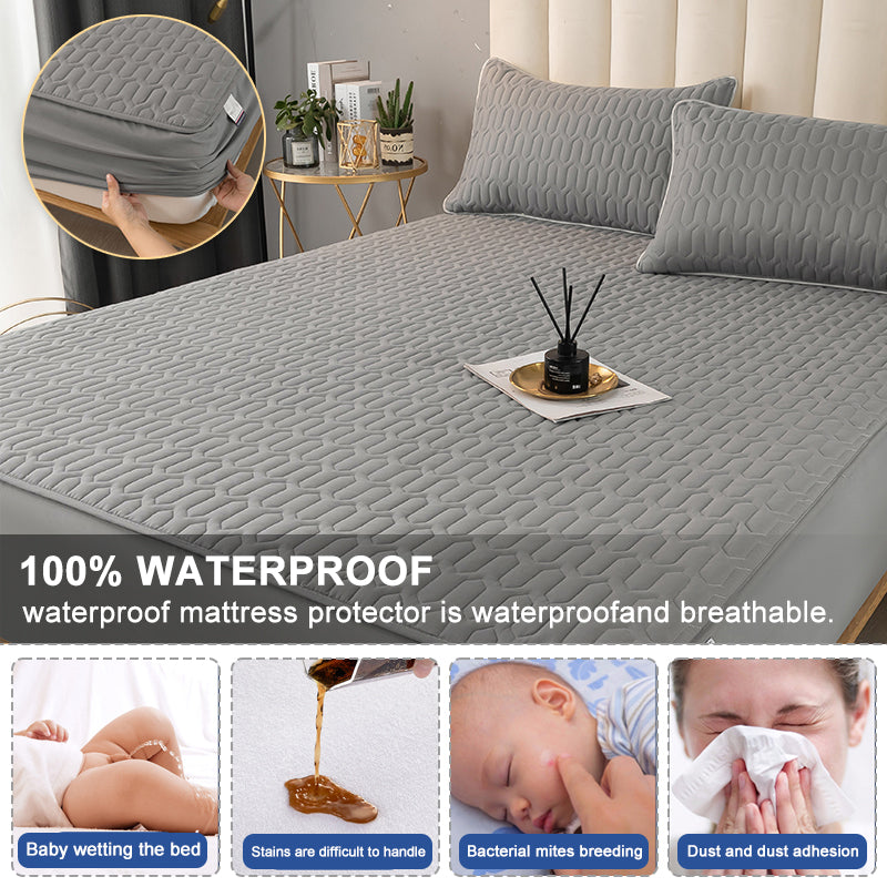 Waterproof Thick Mattress Protector Fitted Cover by HitMyNeed