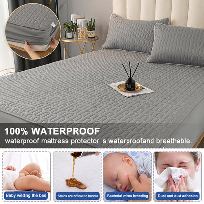Waterproof Thick Mattress Protector Fitted Cover by HitMyNeed